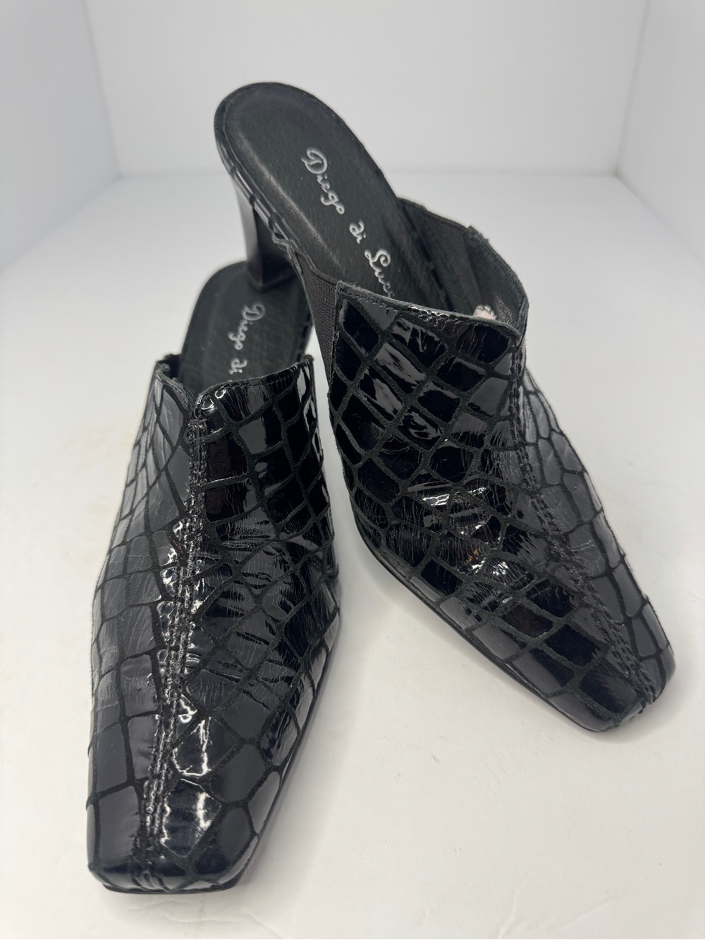 Diego di Lucca Monica Vibo Womens Square Toe Heels Mules Size 6.5